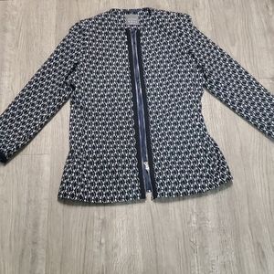 Primark Women's Dress Jacket Blue/White - Size 10